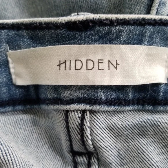 HIDDEN Women's High Rise‎ Distressed Raw Hem Ankle Crop Jeans Size 31 - Picture 11 of 14